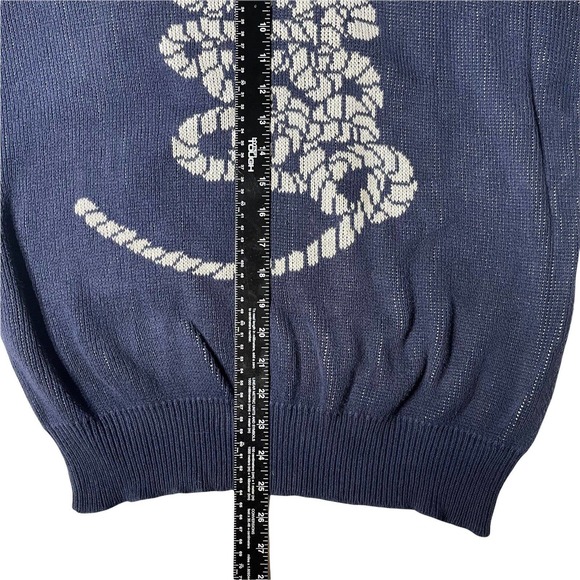 Vintage Andrea Fenzi Italy Men’s Crew Neck Pullover Sweater Blue Rope Sz L 50‎ - Picture 5 of 6